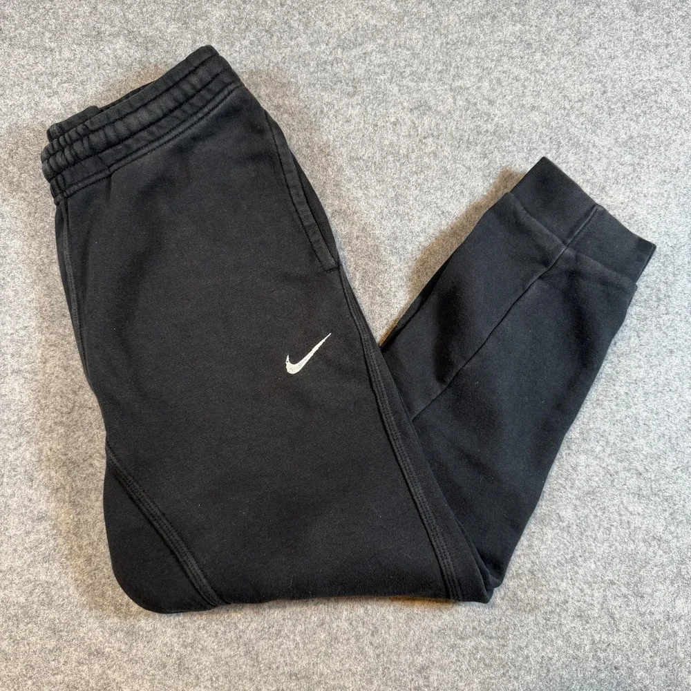 Nike Jogger Pants Mens Medium Black Fleece Athletic Sweatpants Cuffed 716830-010